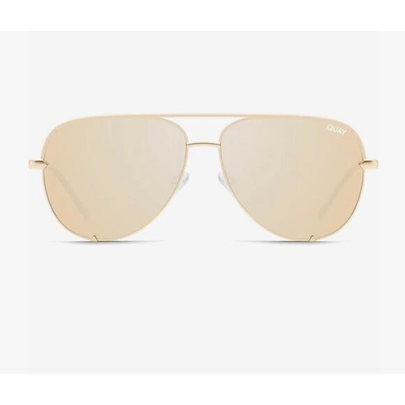 Quay Unisex High Key Mini Classic Polarized Aviator Sunglasses Gold 126 - Picture 1 of 12
